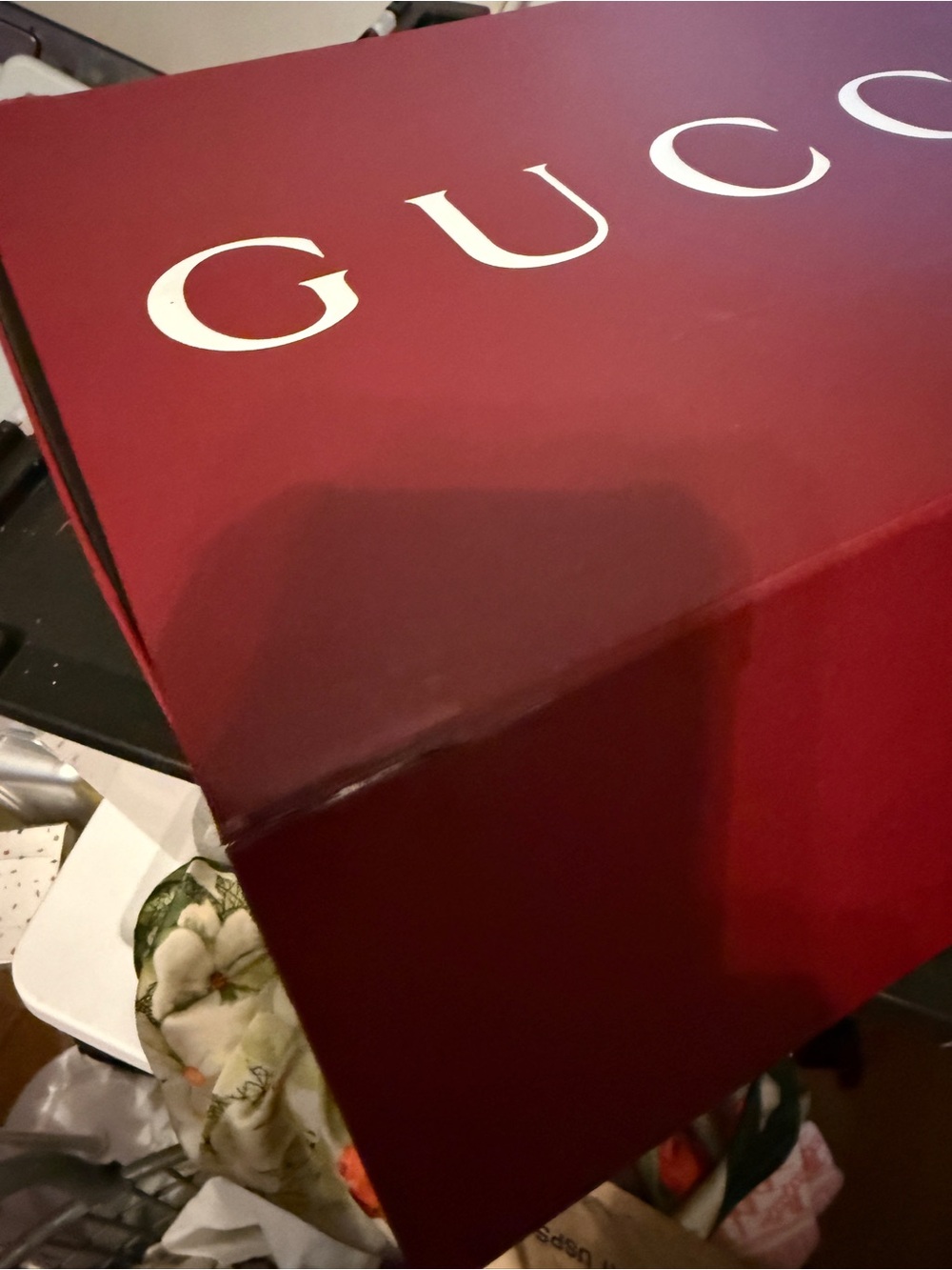 Gucci Red and Brown GG Supreme Padlock MED Shoulder Bag with Gold Hardware - Picture 4 of 15